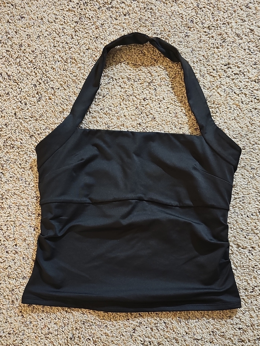 ReoRia Black Halter-Style Active Top